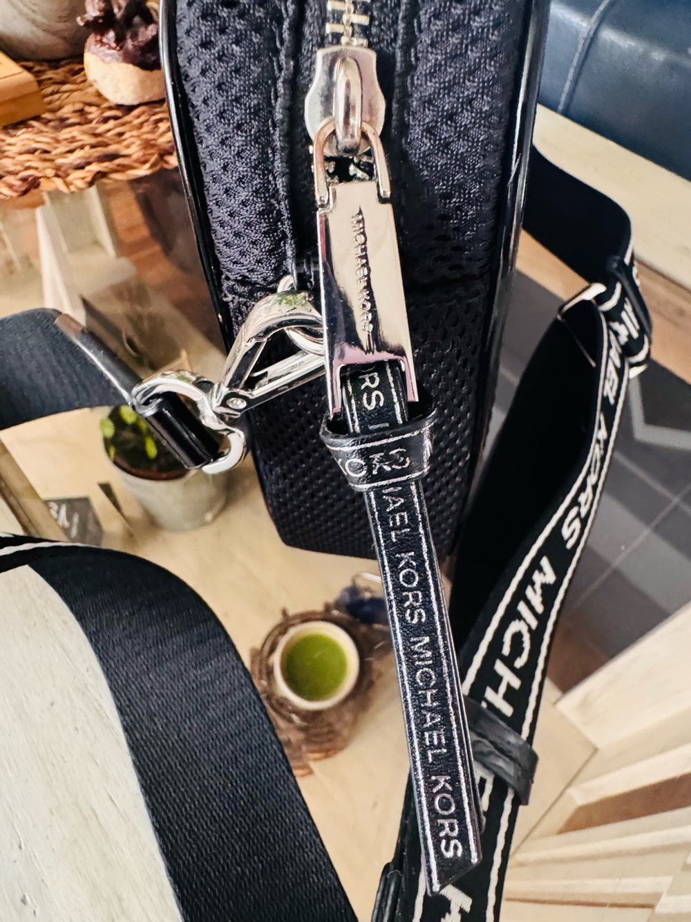 Michael Kors Black Mesh KORS Logo Belt Bag - Picture 2 of 7